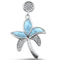 Natural Larimar Palm  Tree .925 Sterling Silver Pendant