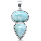 Colgante de plata de ley 925 con larimar natural
