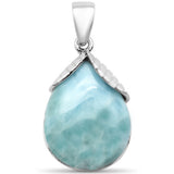 Natural Larimar .925 Sterling Silver Pendant