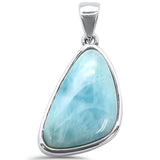 Natural Larimar .925 Sterling Silver Charm Pendant