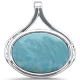 Natural Larimar .925 Sterling Silver Charm Pendant
