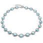Natural Larimar .925 Sterling Silver Necklace 16" + 1.5" Ext