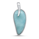Modern Natural Larimar .925 Sterling Silver Pendant