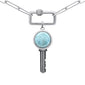 .925 Sterling Silver Larimar Pendant Necklace 16-18" Extension