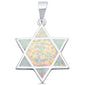 White Opal Star Of David .925 Sterling Silver Pendant