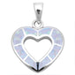 <span>CLOSEOUT! </span>White Opal Heart Charm .925 Sterling Silver