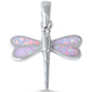 White Opal Dragonfly .925 Sterling Silver Pendant