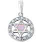 White Opal & Cz Star of David .925 Sterling Silver Pendant