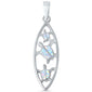 Lab Created White Opal Turtle .925 Sterling Silver Pendant