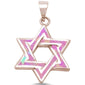 Rose Gold Plated Pink Opal Star of David Design .925 Sterling Silver Pendant