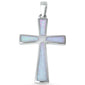 White Opal Cross .925 Sterling Silver Pendant