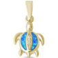 Blue Opal Turtle .925 Sterling Silver Pendant