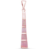 <span>¡LIQUIDACIÓN! </span>Colgante de barra de ópalo rosa chapado en oro rosa de plata de ley .925