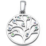 White Opal Tree of Life .925 Sterling Silver Pendant