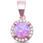 Round Rose Gold Plated Pink Opal .925 Sterling Silver Pendant
