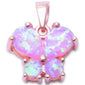 <span>CLOSEOUT! </span>Rose Gold Plated Pink Opal Butterfly .925 Sterling Silver Pendant