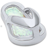 White Opal Beach Sandal .925 Sterling Silver Pendant