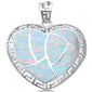 <span>CLOSEOUT!</span> White Opal Heart Shape .925 Sterling Silver Pendant
