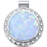 White Opal Cz Slide .925 Sterling Silver Pendant