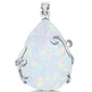 White Opal Teardrop .925 Sterling Silver Pendant