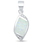 <span>CLOSEOUT! </span>Unique Lab Created White Opal & Cz .925 Sterling Silver Pendant