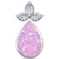 <span>CLOSEOUT! </span>Pink Opal with CZ Pear Tear Drop  .925 Sterling Silver Pendant