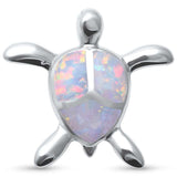 <span>CLOSEOUT! </span>Cute White Opal Turtle  .925 Sterling Silver Pendant