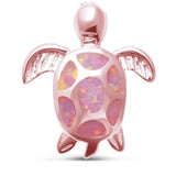 <span>¡LIQUIDACIÓN! </span>Precioso colgante de tortuga de oro rosa con ópalo rosa de plata de ley .925