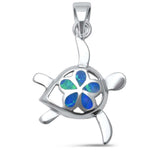 Lindo colgante de plata de ley .925 de tortuga con ópalo azul