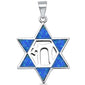 <span>CLOSEOUT! </span>Blue Opal Star of David .925 Sterling Silver Pendant
