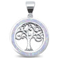 White Opal Family Tree of Life Whimsical .925 Sterling Silver Charm Pendant