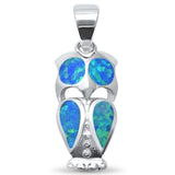 <span>¡LIQUIDACIÓN!</span> Colgante de búho caprichoso de ópalo azul de plata de ley .925