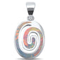 <span>CLOSEOUT!</span> White Opal Swirl .925 Sterling Silver Charm Pendant