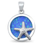 Round Opal Starfish .925 Sterling Silver Pendant