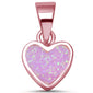 <span>CLOSEOUT! </span>Rose Gold Plated Pink Opal Heart .925 Sterling Silver Pendant