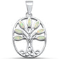 White Opal Tree of Life .925 Sterling Silver Pendant