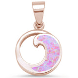 Rose Gold Plated Wave Design .925 Sterling Silver Pendant
