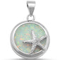 <span>CLOSEOUT! </span>Round White Opal .925 Sterling Silver Pendant