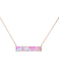 Rose Gold Plated Pink Opal Bar .925 Sterling Silver Necklace