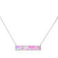 Pink Opal Bar .925 Sterling Silver Necklace