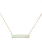 Rose Gold Plated White Opal Bar .925 Sterling Silver Necklace