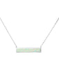 White Opal Bar .925 Sterling Silver Necklace