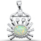 White Opal Crab .925 Sterling Silver Pendant