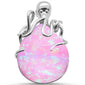 Pink Opal Octopus Oval .925 Sterling Silver Pendant