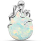 White Opal Octopus Oval .925 Sterling Silver Pendant