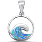 Blue Opal Ocean Wave .925 Sterling Silver Pendant