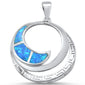 <span>CLOSEOUT! </span>Blue Opal Ocean Wave Design .925 Sterling Silver Pendant