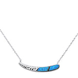 New Blue Opal Design .925 Sterling Silver Pendant