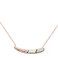New Rose Gold Plated White Opal Design .925 Sterling Silver Pendant