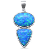 <span>CLOSEOUT! </span>Blue Opal .925 Sterling Silver Charm Pendant